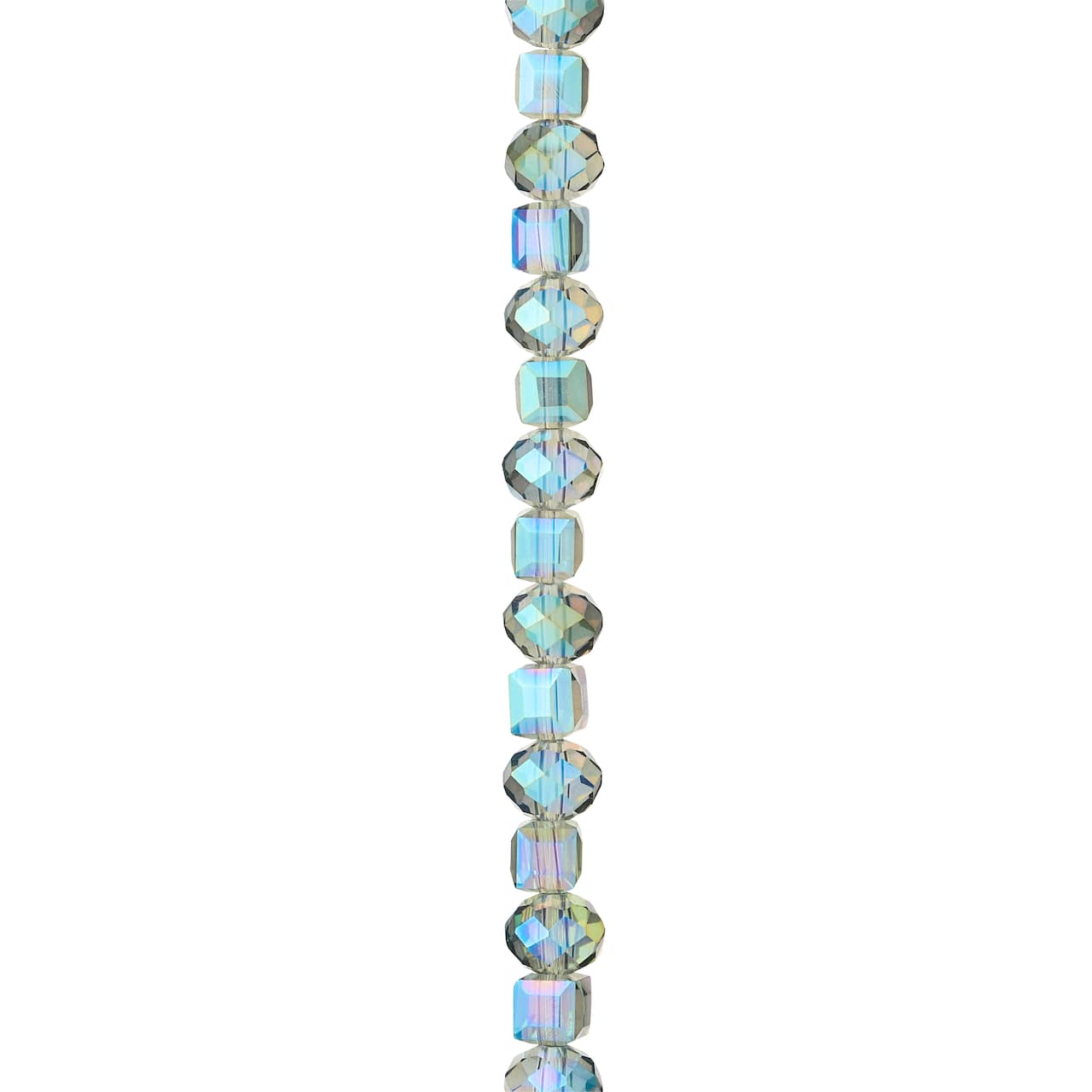 12 Pack: Green Mix Cube & Rondelle Glass Beads, 8mm by Bead Landing™